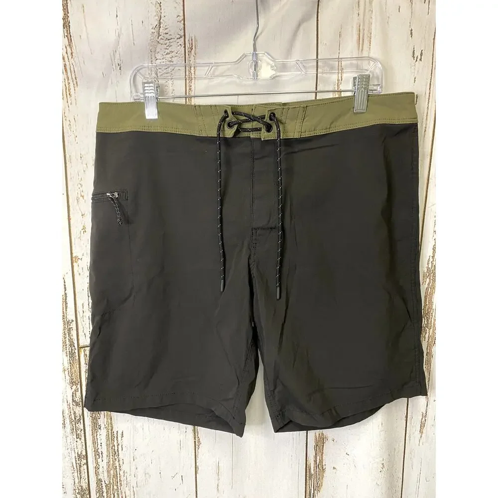J. Crew Black And Olive Green Men's Swim Shorts